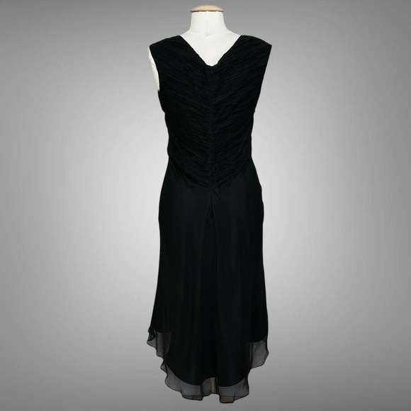 VTG Robbie Bee Womens Dress 6 Black Silk Satin Lined Chiffon Whimsigoth Fairy - Picture 5 of 15